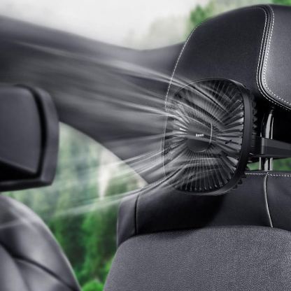 Baseus Natural Wind Magnetic Rear Seat Fan (CXZR-01) - USB вентилатор, прикрепящ се към седалката на кола (черен) 10