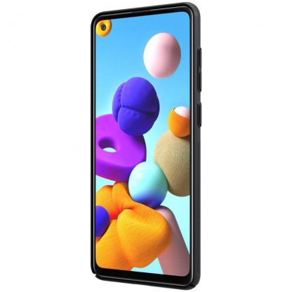 Nillkin Super Frosted Shield Case - поликарбонатов кейс за Samsung Galaxy A21s (черен) 3
