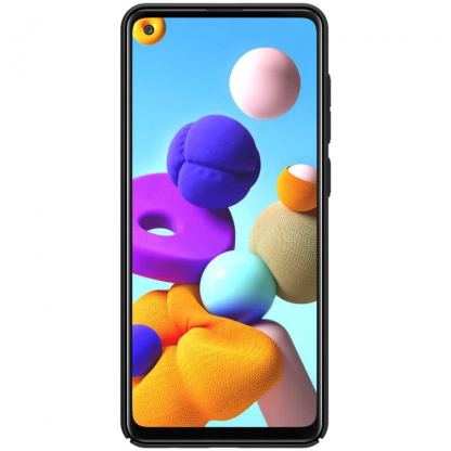 Nillkin Super Frosted Shield Case - поликарбонатов кейс за Samsung Galaxy A21s (черен) 4