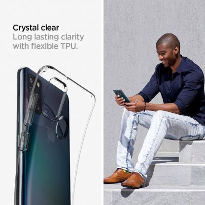Spigen Liquid Crystal Case - тънък качествен силиконов (TPU) калъф за Samsung Galaxy A21s (прозрачен)  8