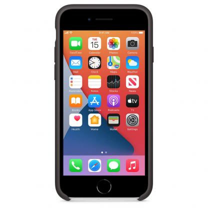 Apple Silicone Case - оригинален силиконов кейс за iPhone SE (2020) iPhone 8, iPhone 7 (черен) 4