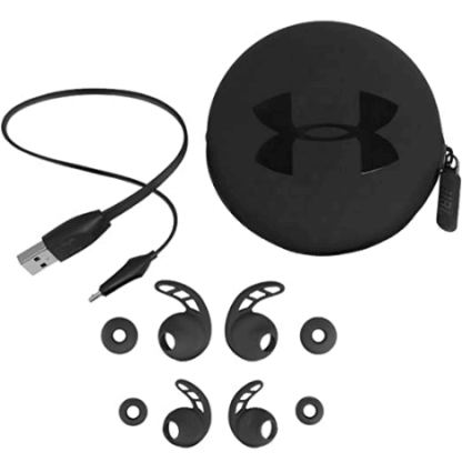 JBL Under Armour REACT - безжични слушалки с микрофон и управление на звука за мобилни устройства (черен) 6