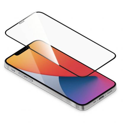 Torrii BodyGlass 3D Full Cover Anti-Bacterial Glass - калено стъклено защитно покритие с антибактериално покритие за целия дисплей на iPhone 12 mini (прозрачен-черен) 3