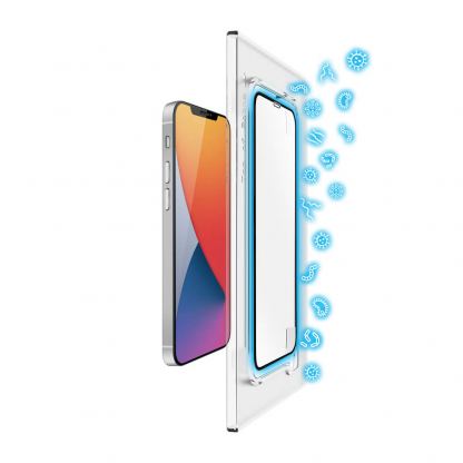 Torrii BodyGlass 3D Full Cover Anti-Bacterial Glass - калено стъклено защитно покритие с антибактериално покритие за целия дисплей на iPhone 12 mini (прозрачен-черен) 4