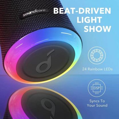 Anker Soundcore Flare 2 Bluetooth Speaker 20W - безжичен водоустойчив спийкър с микрофон (черен)  5