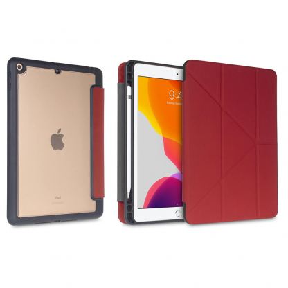 Torrii Torero Case - полиуретанов кейс и поставка с отделение за Apple Pencil за iPad 7 (2019), iPad 8 (2020) (червен) 3