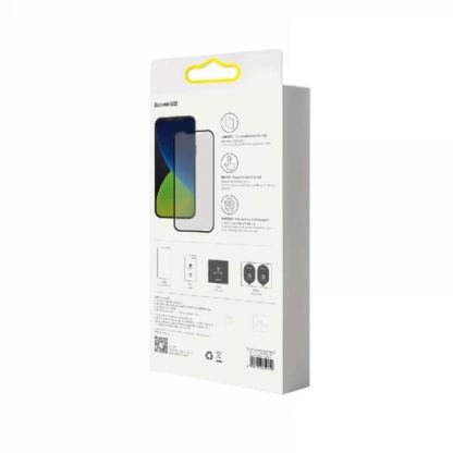 Baseus Full Screen Curved Frosted Tempered Glass (SGAPIPH54N-KM01) - матирано стъклено защитно покритие за целия дисплей на iPhone 12 mini (черен-матиран) (2 броя) 4