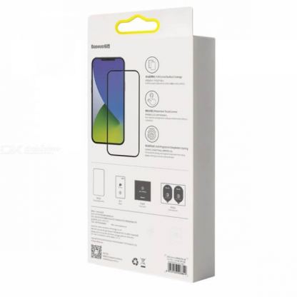 Baseus Full Screen Curved Anti-Peeping Soft Edge Tempered Glass (SGAPIPH54N-ATG01) - стъклено защитно покритие за целия дисплей на iPhone 12 mini (прозрачен-черен) (2 броя) 4