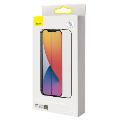 Baseus Full Screen Curved Anti-Bluelight Soft Edge Tempered Glass (SGAPIPH67N-TE01) - стъклено защитно покритие за целия дисплей на iPhone 12 Pro Max (прозрачен-черен) (2 броя) 3
