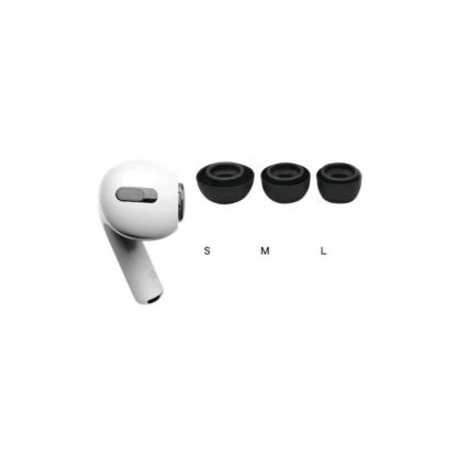 Soft Silicone Earplug - 4 броя силиконови тапи за Apple Airpods Pro (размер 2xS, 2xL) (черен) 3
