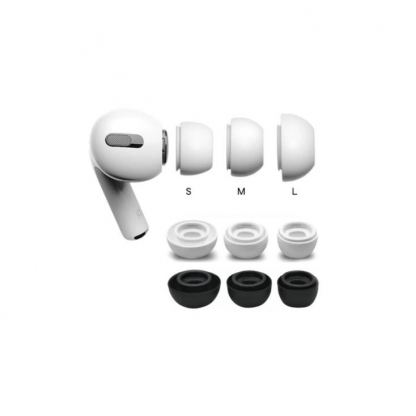 Soft Silicone Earplug - 4 броя силиконови тапи за Apple Airpods Pro (размер L) (черен) 4