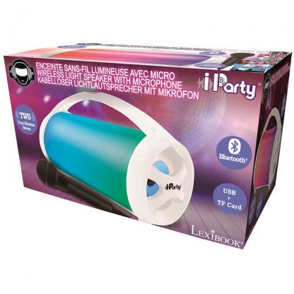 Lexibook iParty Bluetooth Speakers with Lights And Mic - безжичен Bluetooth спийкър с микрофон и светлинен ефект (бял) 3