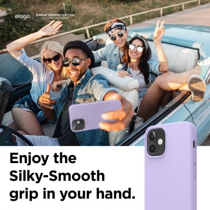 Elago Soft Silicone Case - силиконов (TPU) калъф за iPhone 12 mini (лилав) 6