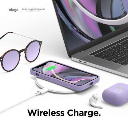 Elago Soft Silicone Case - силиконов (TPU) калъф за iPhone 12 mini (лилав) 7