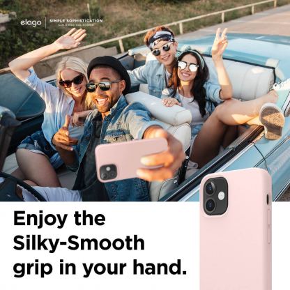 Elago Soft Silicone Case - силиконов (TPU) калъф за iPhone 12 mini (розов) 6