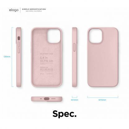 Elago Soft Silicone Case - силиконов (TPU) калъф за iPhone 12 mini (розов) 8