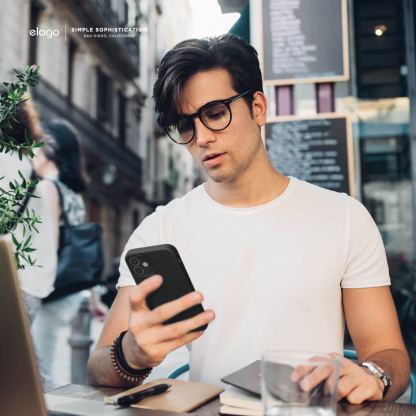 Elago Soft Silicone Case - силиконов (TPU) калъф за iPhone 12 mini (черен) 2