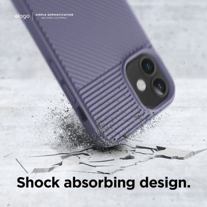 Elago Cushion Case - удароустойчив силиконов (TPU) калъф за iPhone 12 mini (лилав) 4