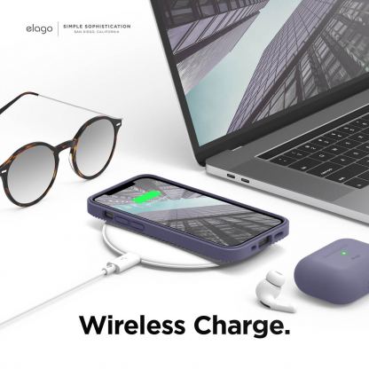 Elago Cushion Case - удароустойчив силиконов (TPU) калъф за iPhone 12 mini (лилав) 5