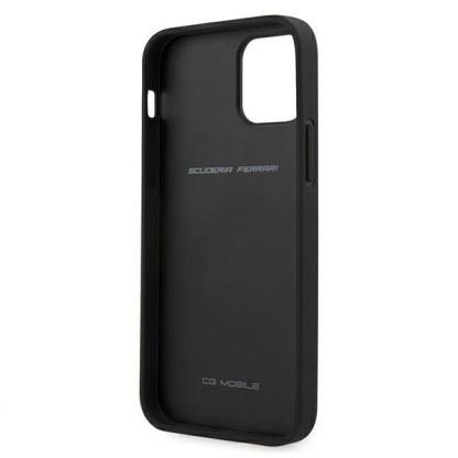 Ferrari Off Track Quilted Hard Case - кожен кейс (естествена кожа) за iPhone 12 Pro Max (черен) 5