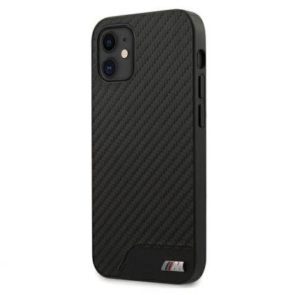 BMW M Collection PU Carbon Hard Case - кожен кейс за iPhone 12 mini (черен) 2