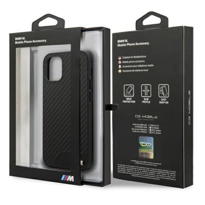 BMW M Collection PU Carbon Hard Case - кожен кейс за iPhone 12 mini (черен) 6