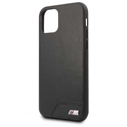 BMW M Collection Smooth PU Hard Case - кожен кейс за iPhone 12 Pro Max (черен) 4