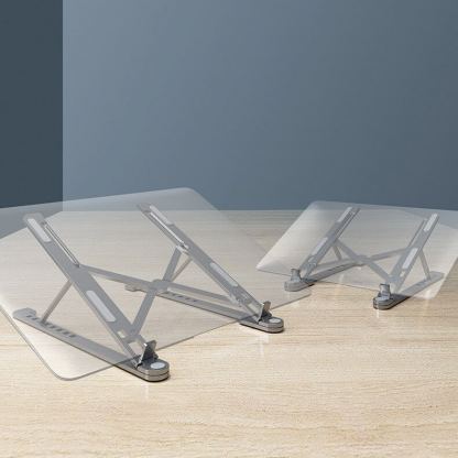 Portable Folding Aluminum Laptop Stand S - преносима алуминиева сгъваема поставка за MacBook и лаптопи от 11 до 13.8 инча (тъмносив) 3