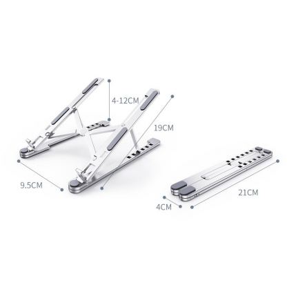 Portable Folding Aluminum Laptop Stand S - преносима алуминиева сгъваема поставка за MacBook и лаптопи от 11 до 13.8 инча (тъмносив) 10