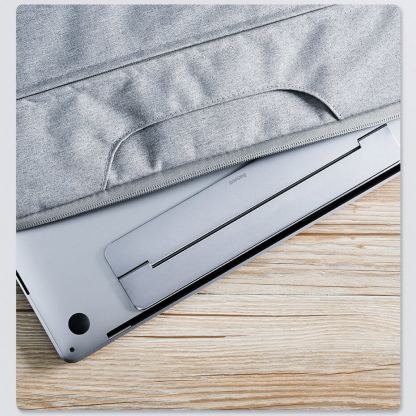 Baseus Papery Self-Adhesive Aluminum Laptop Stand - сгъавема, залепяща се към вашия компютър поставка за MacBook и лаптопи (тъмносив) 11
