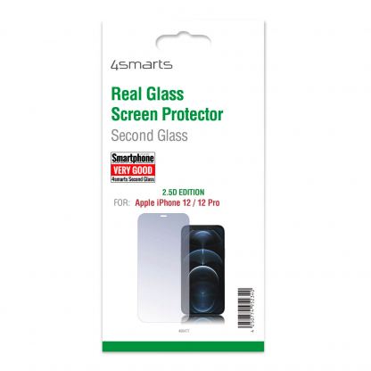 4smarts Second Glass 2.5D - калено стъклено защитно покритие за дисплея на iPhone 12, iPhone 12 Pro (прозрачен) 3