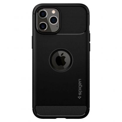 Spigen Rugged Armor Case - силиконов (TPU) калъф с висока степен на защита за iPhone 12, iPhone 12 Pro (черен) 3