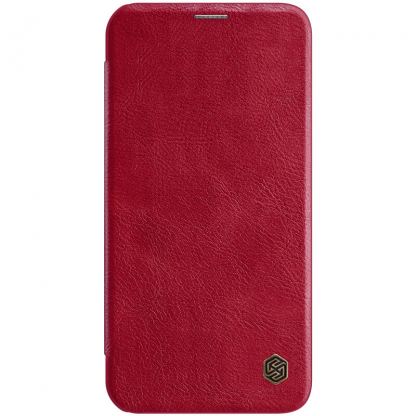 Nillkin Qin Leather Flip Case - кожен калъф, тип портфейл за iPhone 12 Pro Max (червен) 2