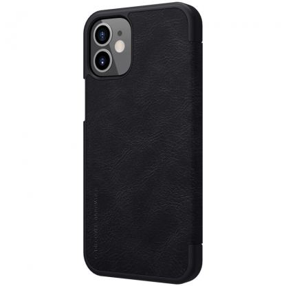 Nillkin Qin Leather Flip Case - кожен калъф, тип портфейл за iPhone 12 mini (черен) 3
