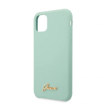 Guess Hard Silicone Case - силиконов (TPU) калъф за iPhone 11 Pro (светлозелен) 2