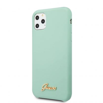 Guess Hard Silicone Case - силиконов (TPU) калъф за iPhone 11 Pro (светлозелен) 3