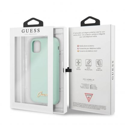 Guess Hard Silicone Case - силиконов (TPU) калъф за iPhone 11 Pro (светлозелен) 5