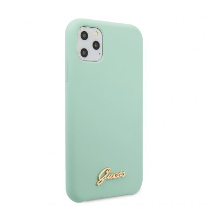Guess Hard Silicone Case - силиконов (TPU) калъф за iPhone 11 Pro (светлозелен) 7