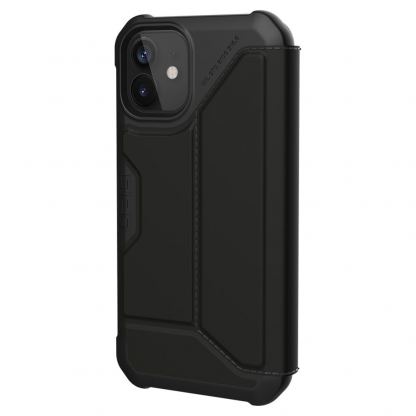 Urban Armor Gear Metropolis Supple Italian Leather (LTHR) - удароустойчив хибриден кейс тип портфейл за iPhone 12 Mini (черен) 4