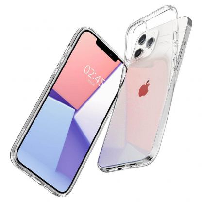 Spigen Liquid Crystal Case - тънък силиконов (TPU) калъф за iPhone 12, iPhone 12 Pro (прозрачен)  3