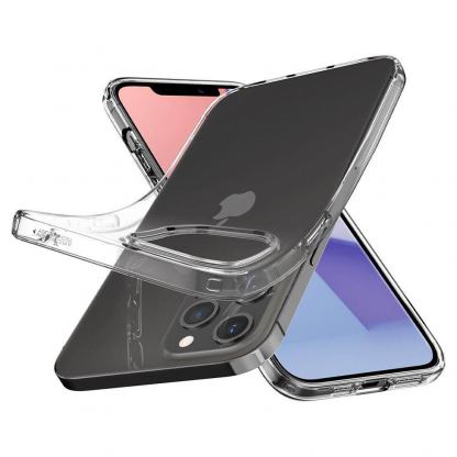 Spigen Liquid Crystal Case - тънък силиконов (TPU) калъф за iPhone 12, iPhone 12 Pro (прозрачен)  4