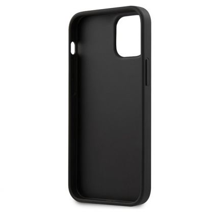 Guess Saffiano Leather Hard Case - дизайнерски кожен кейс за iPhone 12 mini (червен) 2