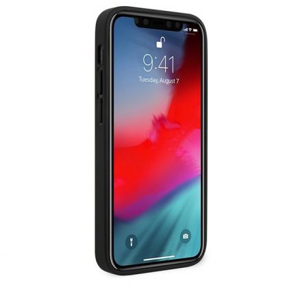 BMW M Collection PU Carbon Stripe Leather Hard Case - кожен кейс за iPhone 12 mini (черен) 5