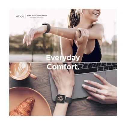 Elago Watch Sport Strap - силиконова (fluoro rubber) за Apple Watch 42мм, 44мм (черен) 8