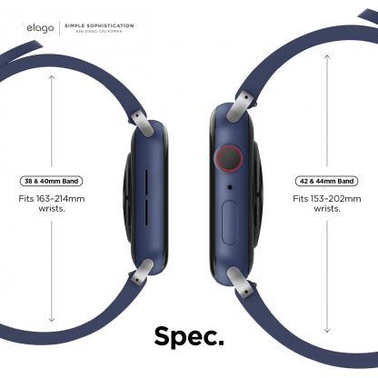 Elago Watch Sport Strap - силиконова (fluoro rubber) каишка за Apple Watch 38мм, 40мм  (тъмносин) 6