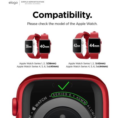 Elago Watch Sport Strap - силиконова (fluoro rubber) каишка за Apple Watch 38мм, 40мм (червен) 2