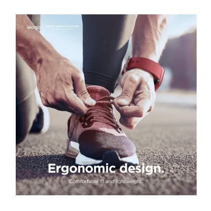 Elago Watch Sport Strap - силиконова (fluoro rubber) каишка за Apple Watch 38мм, 40мм (червен) 8