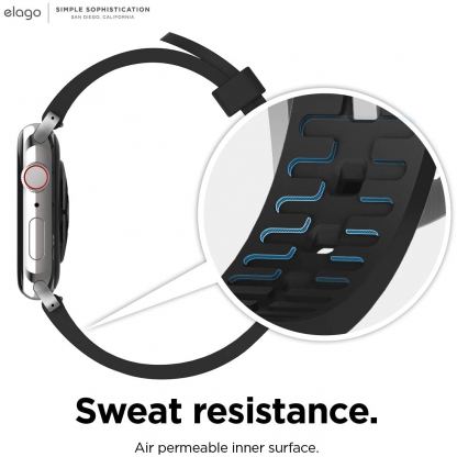 Elago Watch Sport Strap - силиконова (fluoro rubber) каишка за Apple Watch 38мм, 40мм (черен) 3