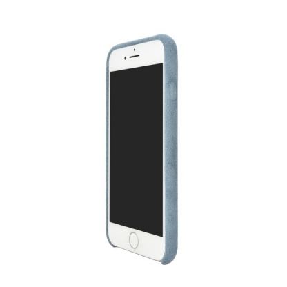 Power Support Ultrasuede Air Jacket - поликарбонатов кейс с микрофибърно покритие за iPhone SE (2020), iPhone 8, iPhone 7 (светлосин) 4
