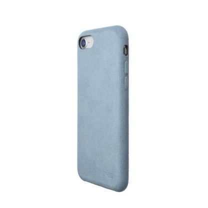 Power Support Ultrasuede Air Jacket - поликарбонатов кейс с микрофибърно покритие за iPhone SE (2020), iPhone 8, iPhone 7 (светлосин) 5